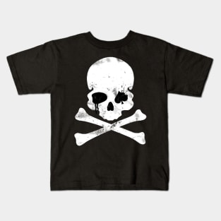 Dead Mans Hand Skull and Cross Bones Kids T-Shirt